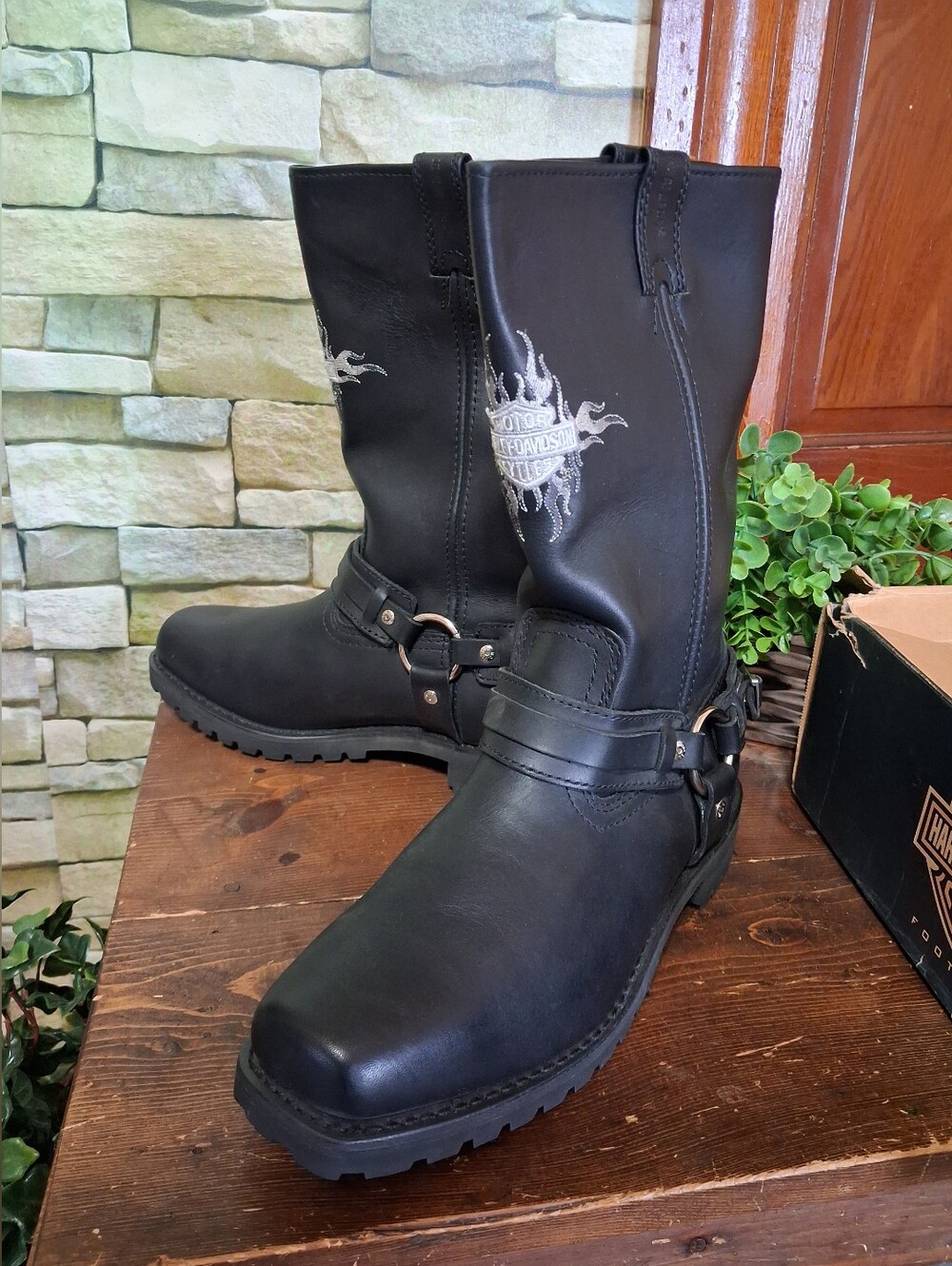 NIB Vintage Harley Davidson Sentry Flame Leather Harness Boots Size Mens 12 - Picture 3 of 10